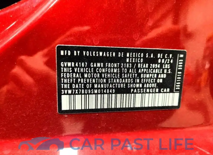 3VW7X7BU9SM014849# 12