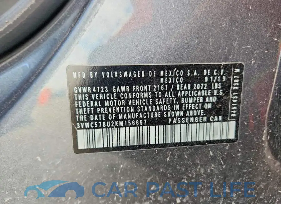 3VWC57BU2KM156657# 12