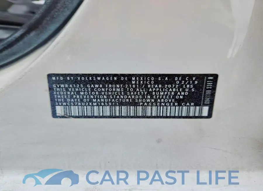 3VWC57BU2KM165911# 12
