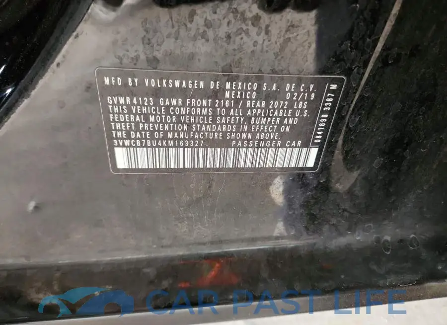 3VWCB7BU4KM163327# 12