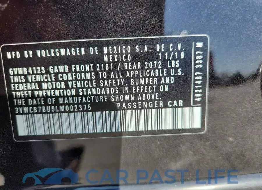 3VWCB7BU9LM002375# 12