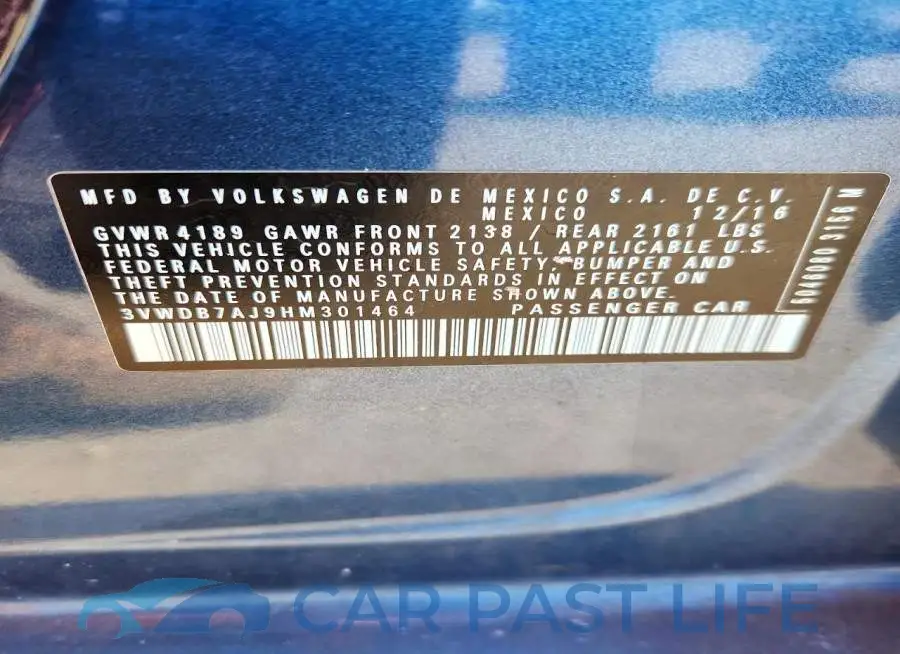 3VWDB7AJ9HM301464# 12