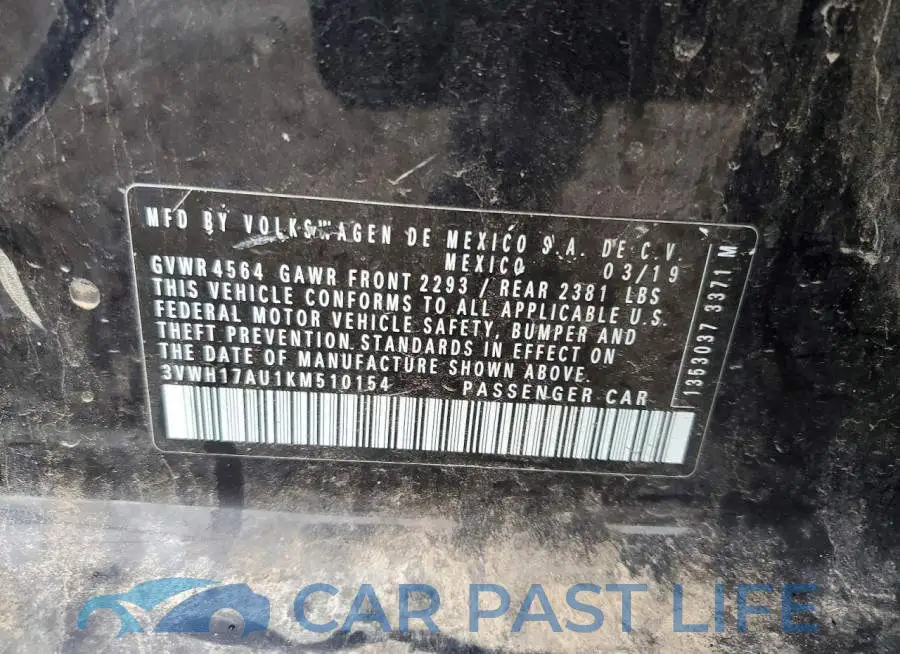3VWH17AU1KM510154# 12