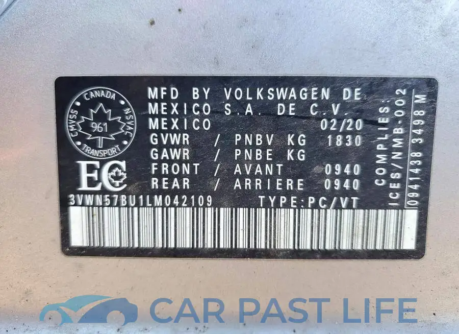 3VWN57BU1LM042109# 13