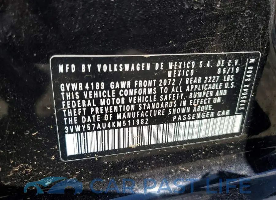 3VWY57AU4KM511982# 14