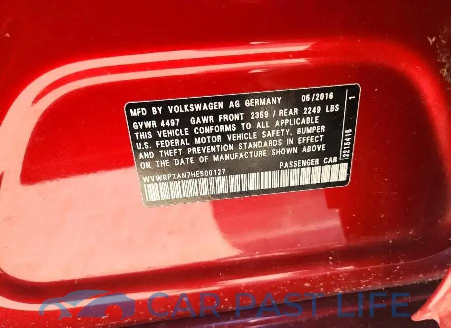 WVWRP7AN7HE500127# 12