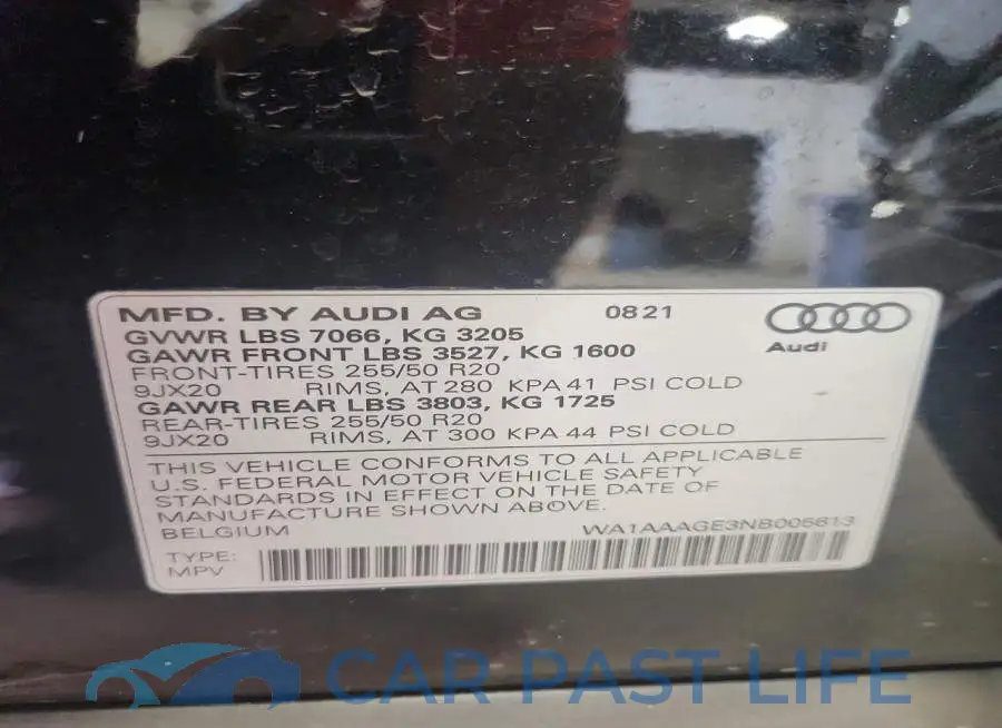 WA1AAAGE3NB005613# 13