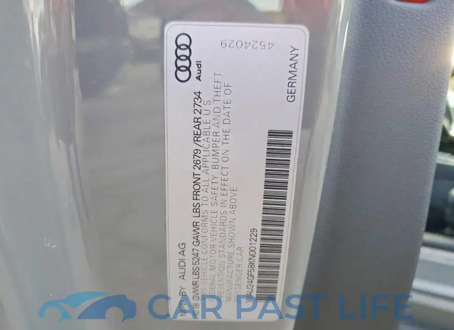 WAU24GF58KN001229# 12