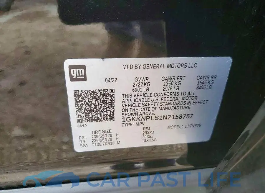 1GKKNPLS1NZ158757# 13