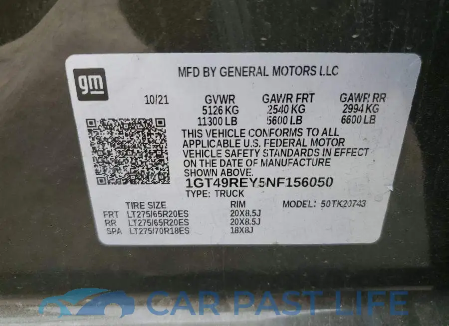 1GT49REY5NF156050# 12
