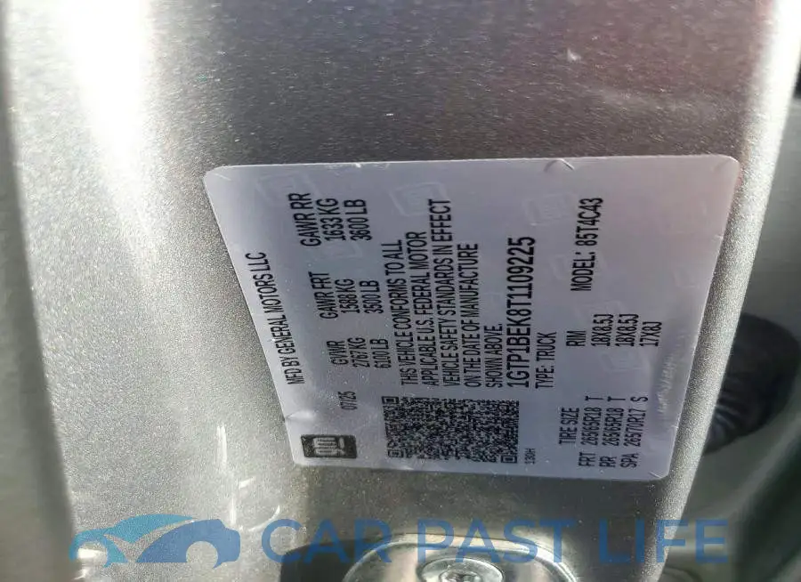 1GTP1BEK8T1109225# 13