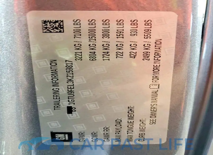 1GTU9FEL3KZ159817# 12