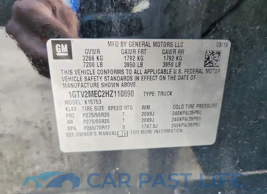 1GTV2MEC2HZ110890# 12