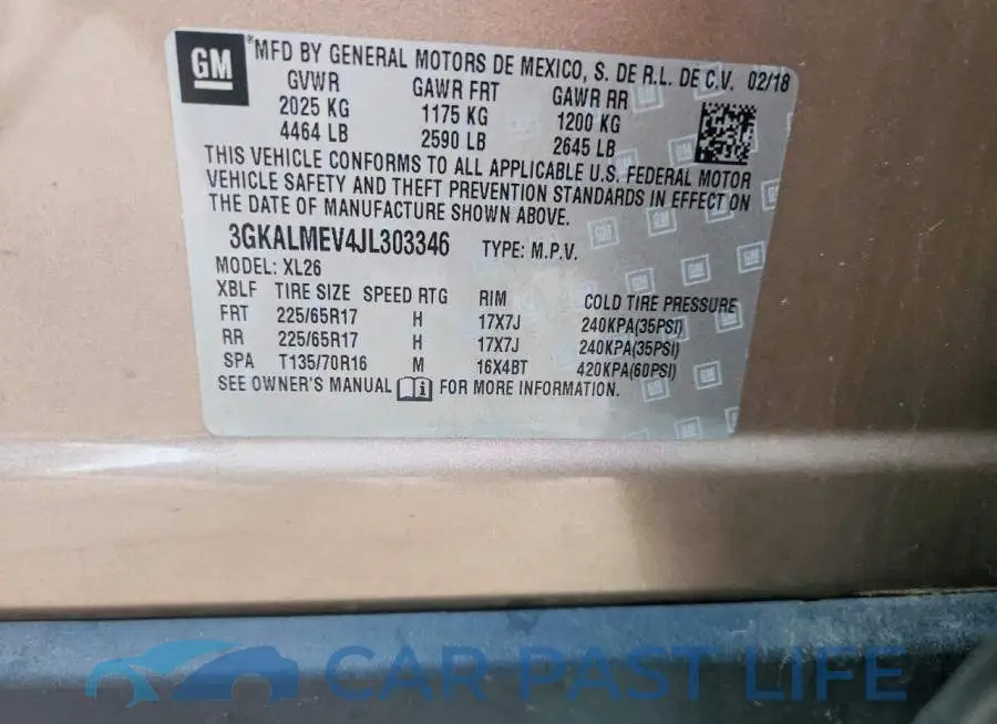 3GKALMEV4JL303346# 13