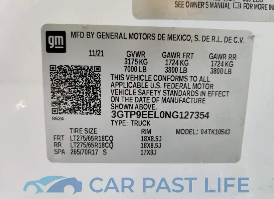 3GTP9EEL0NG127354# 12
