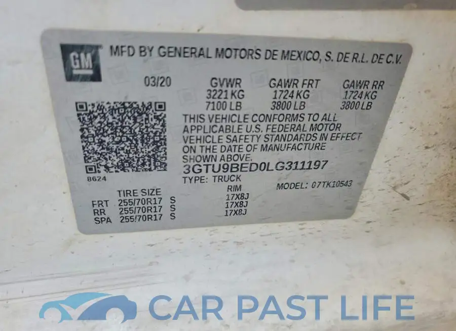 3GTU9BED0LG311197# 13