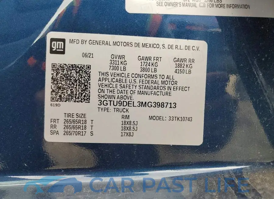 3GTU9DEL3MG398713# 12