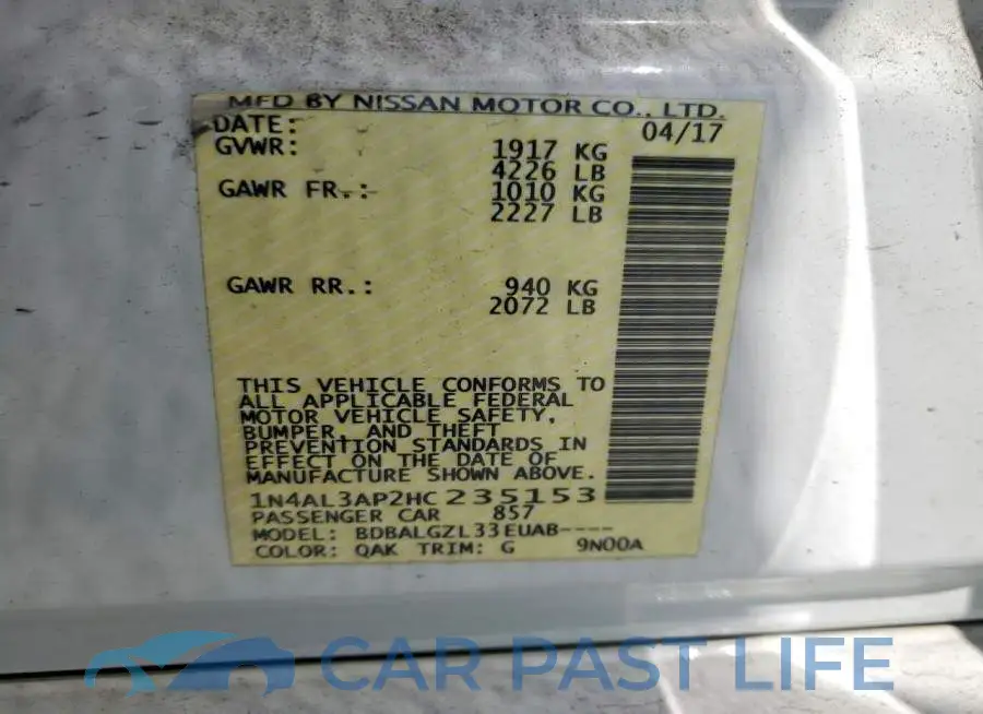 1N4AL3AP2HC235153# 12
