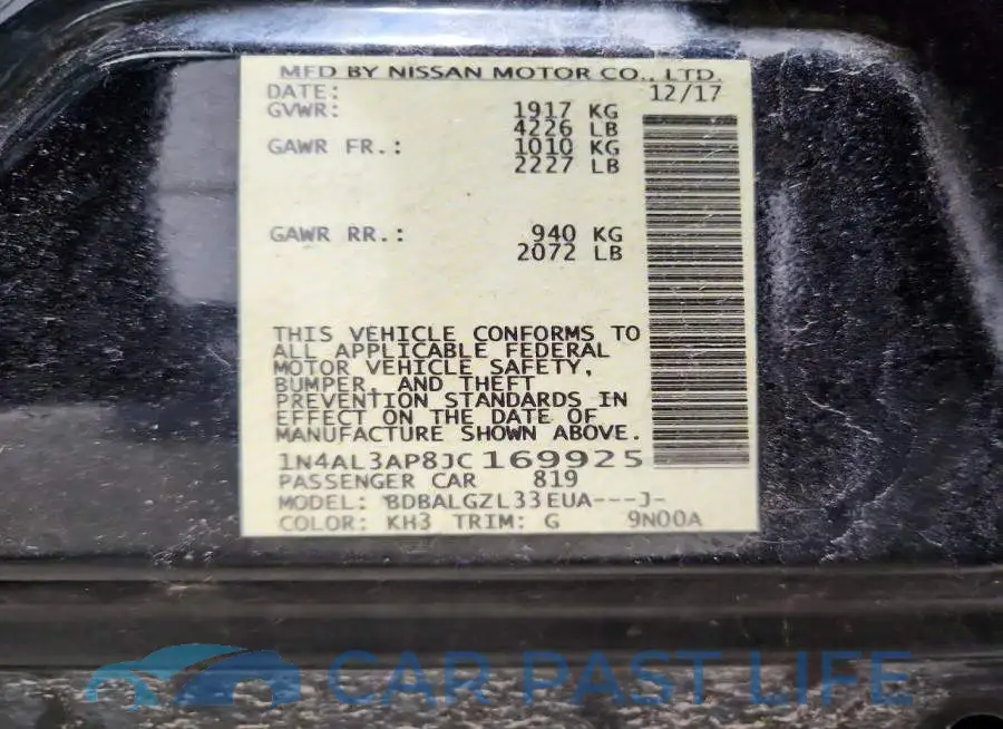 1N4AL3AP8JC169925# 13
