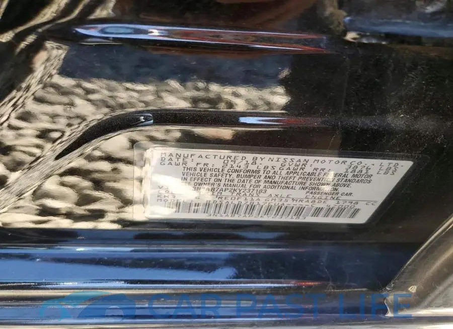 3N1AB7AP2KY237183# 12