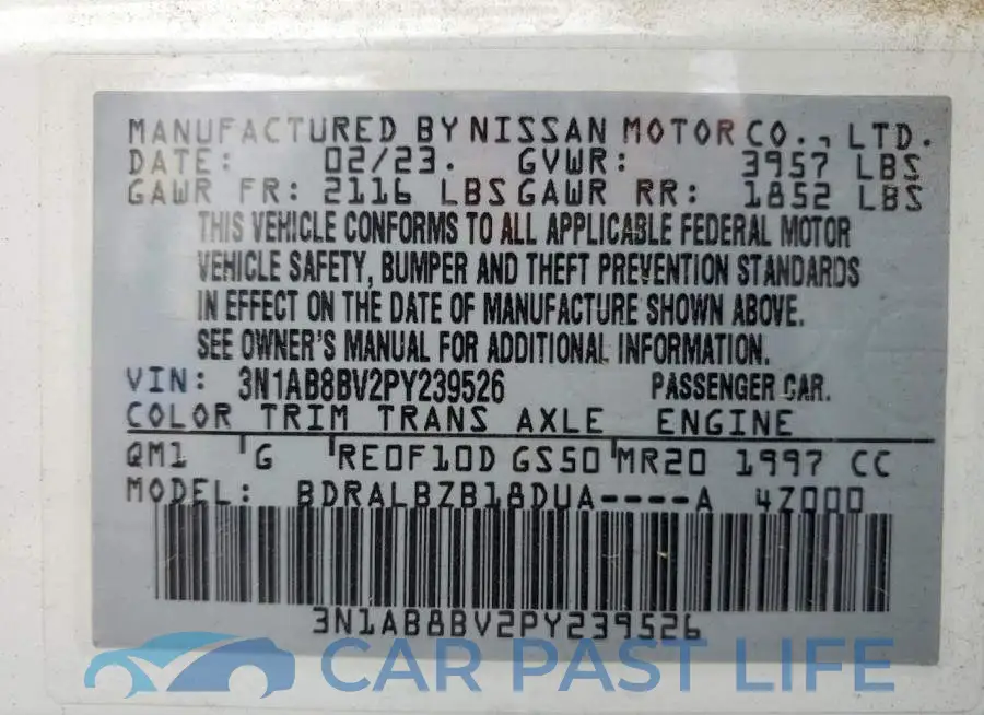 3N1AB8BV2PY239526# 12