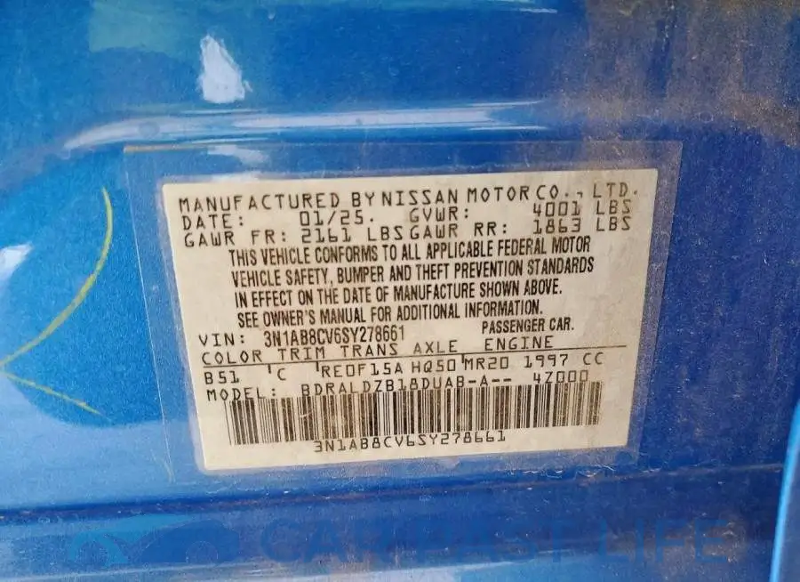 3N1AB8CV6SY278661# 12