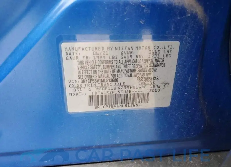 3N1CP5BV1ML513686# 13