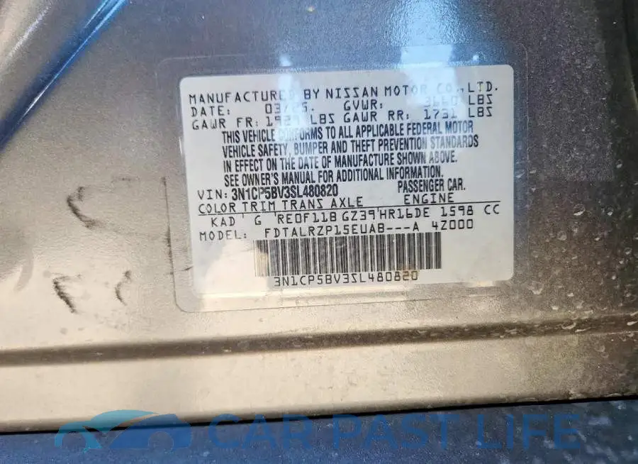 3N1CP5BV3SL480820# 14