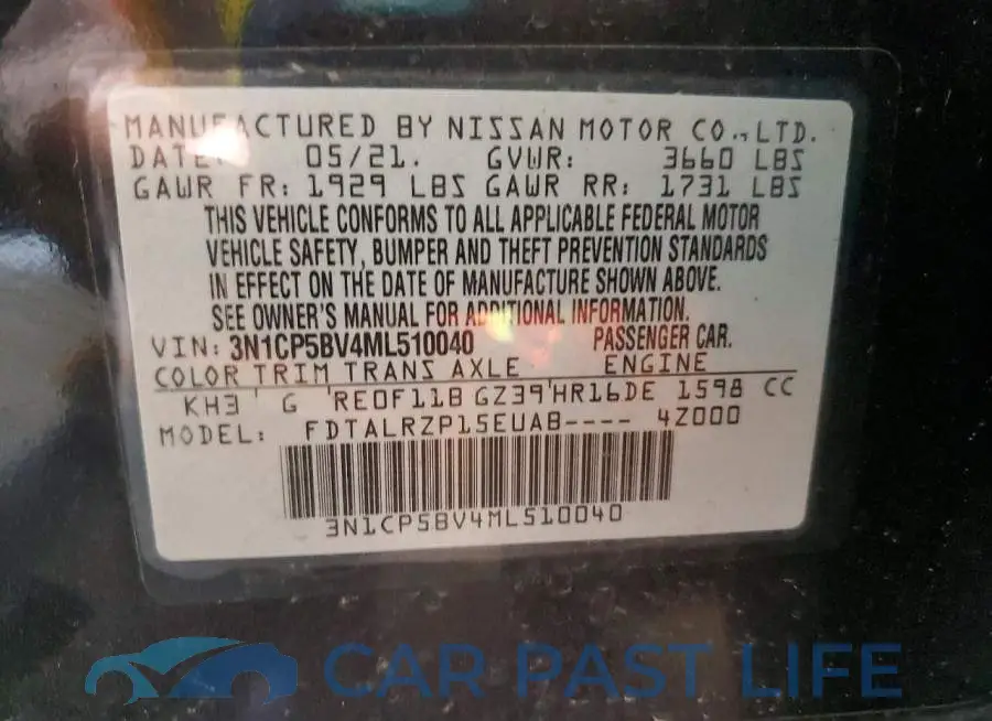 3N1CP5BV4ML510040# 13
