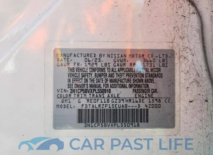 3N1CP5BVXPL550918# 13
