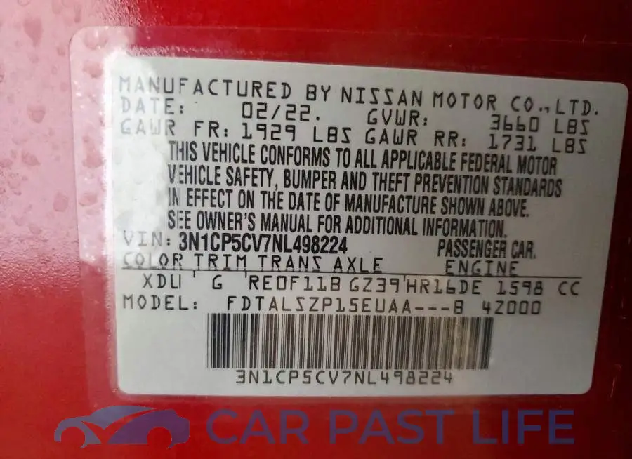 3N1CP5CV7NL498224# 12