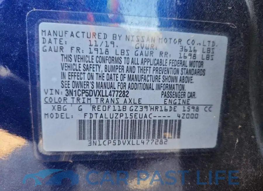 3N1CP5DVXLL477282# 12