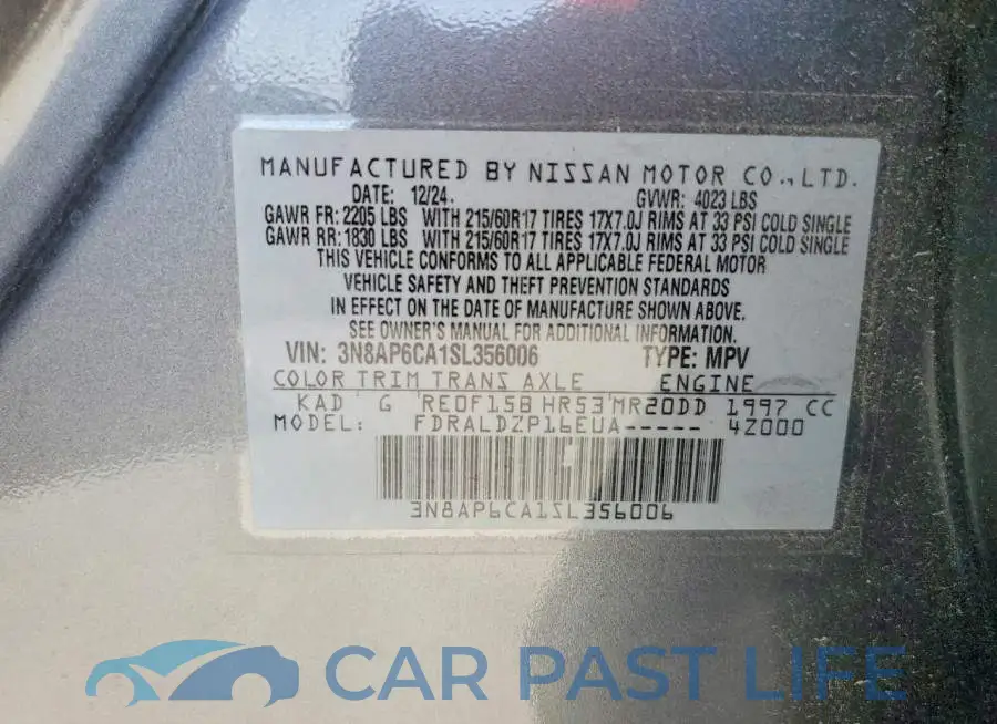 3N8AP6CA1SL356006# 13