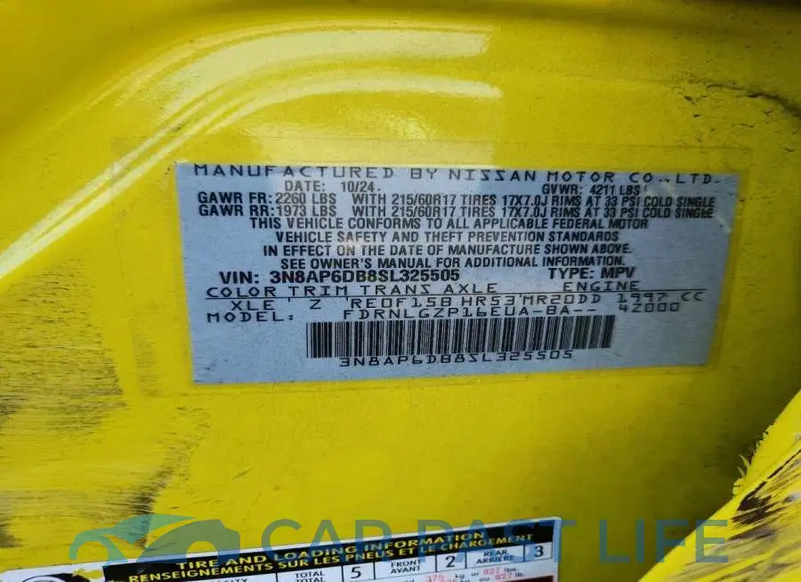 3N8AP6DB8SL325505# 12