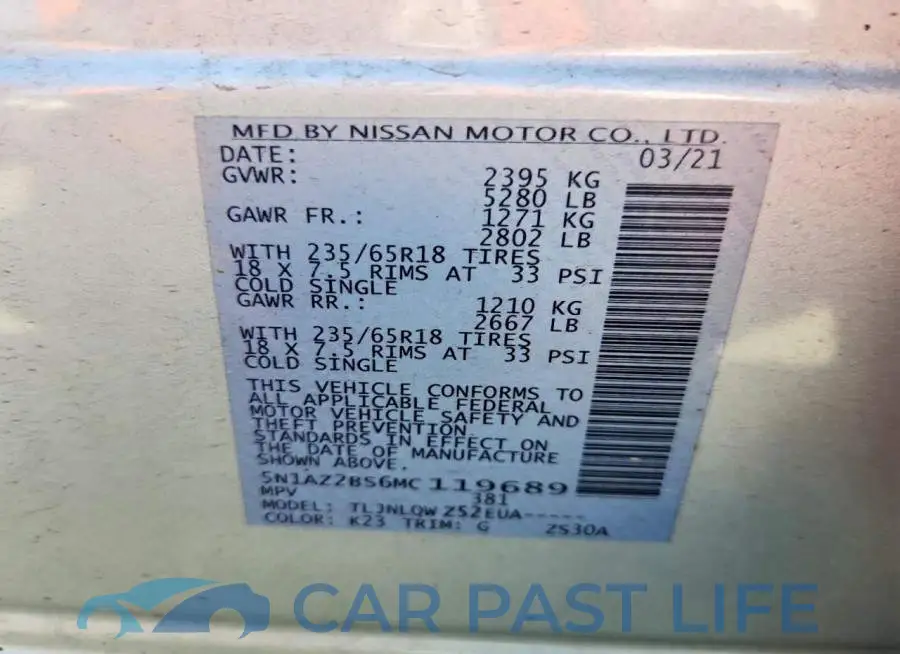 5N1AZ2BS6MC119689# 12
