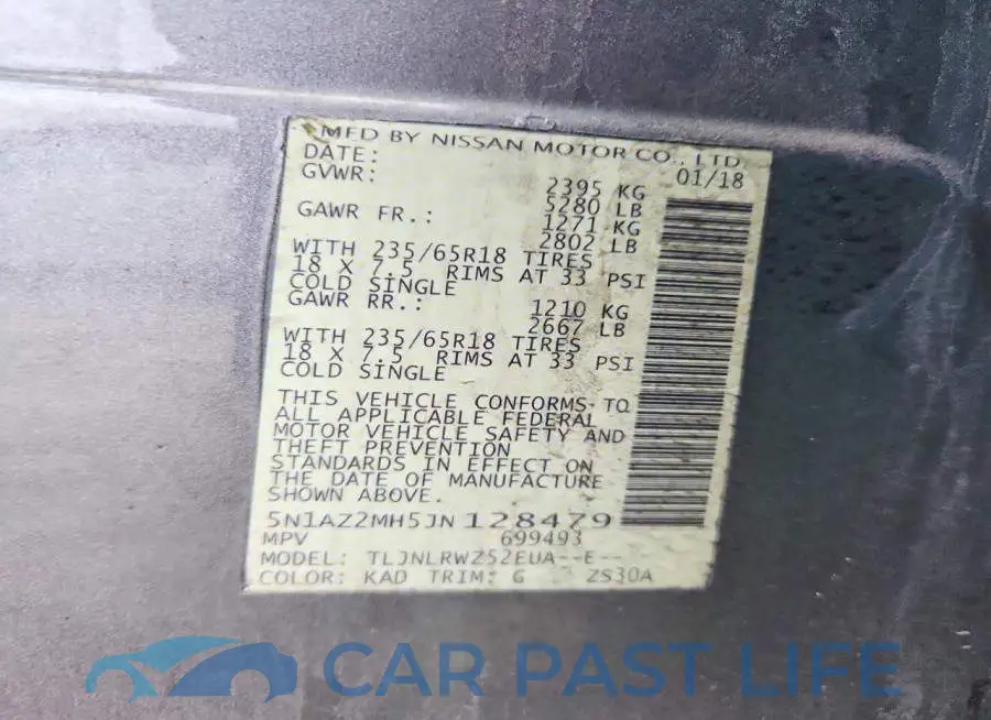 5N1AZ2MH5JN128479# 13