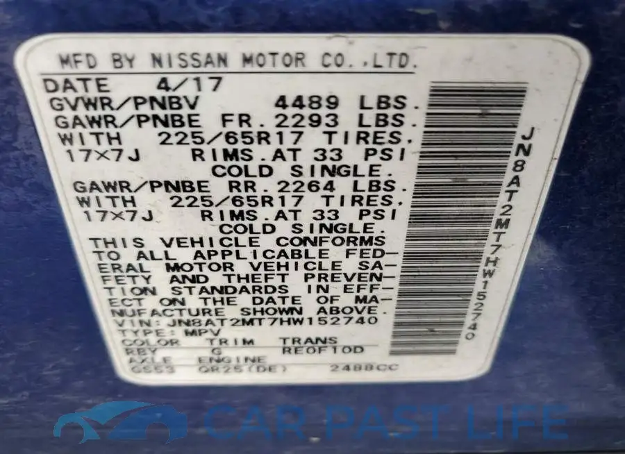 JN8AT2MT7HW152740# 13