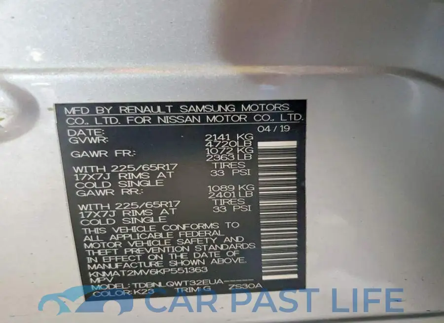 KNMAT2MV6KP551363# 13