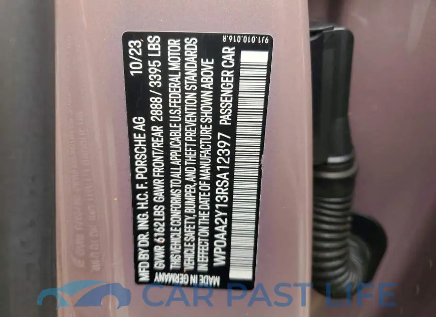 WP0AA2Y13RSA12397# 12