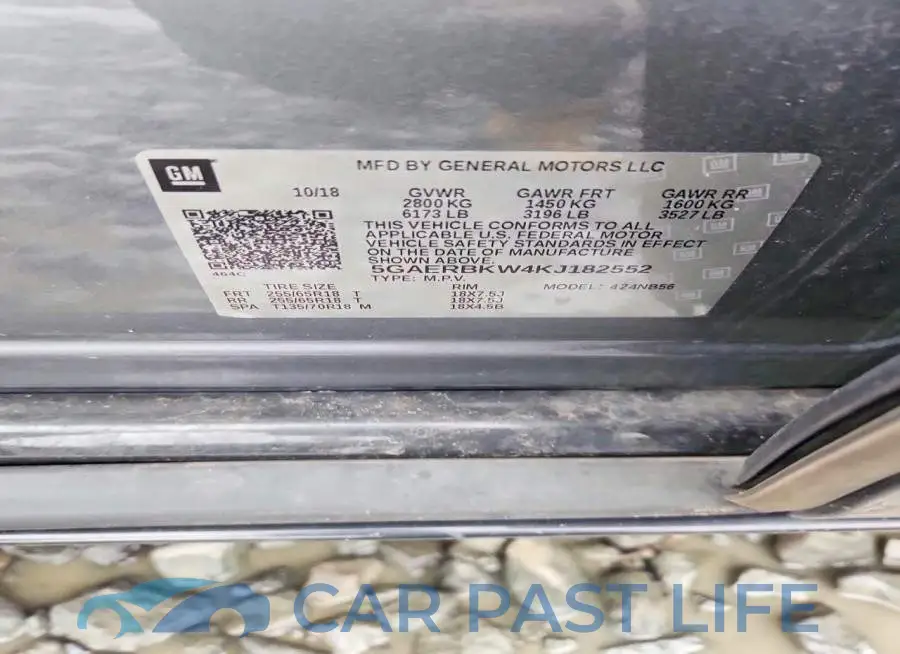 5GAERBKW4KJ182552# 13