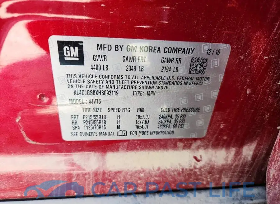 KL4CJGSBXHB093119# 13