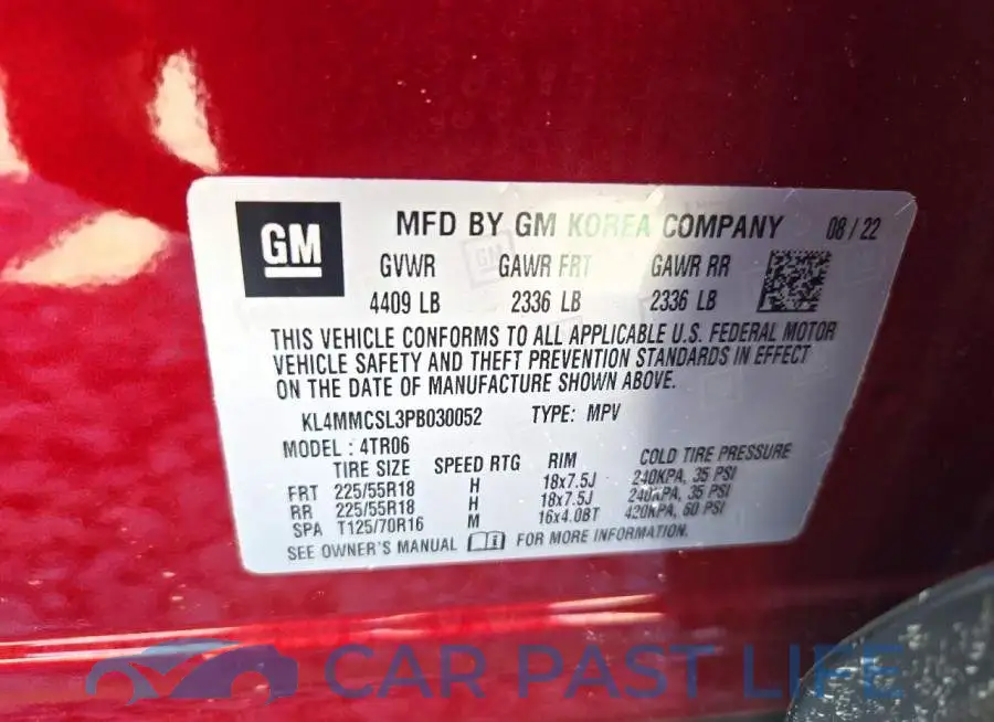 KL4MMCSL3PB030052# 13