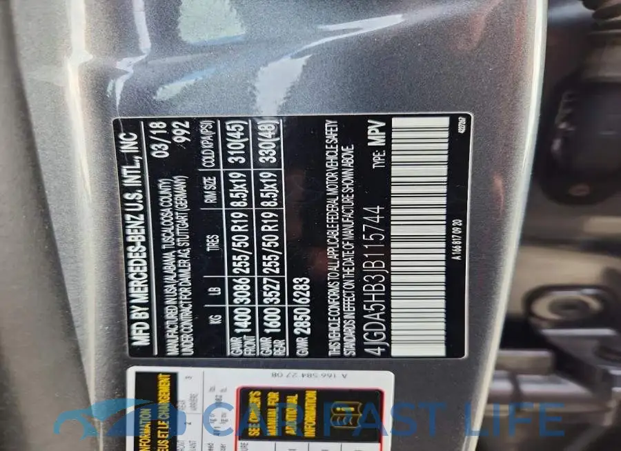 4JGDA5HB3JB115744# 12