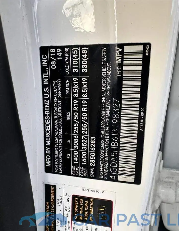 4JGDA5HB6JB198327# 10