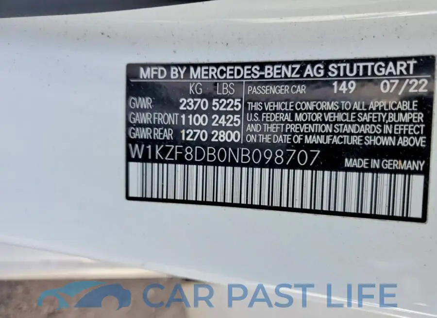 W1KZF8DB0NB098707# 12