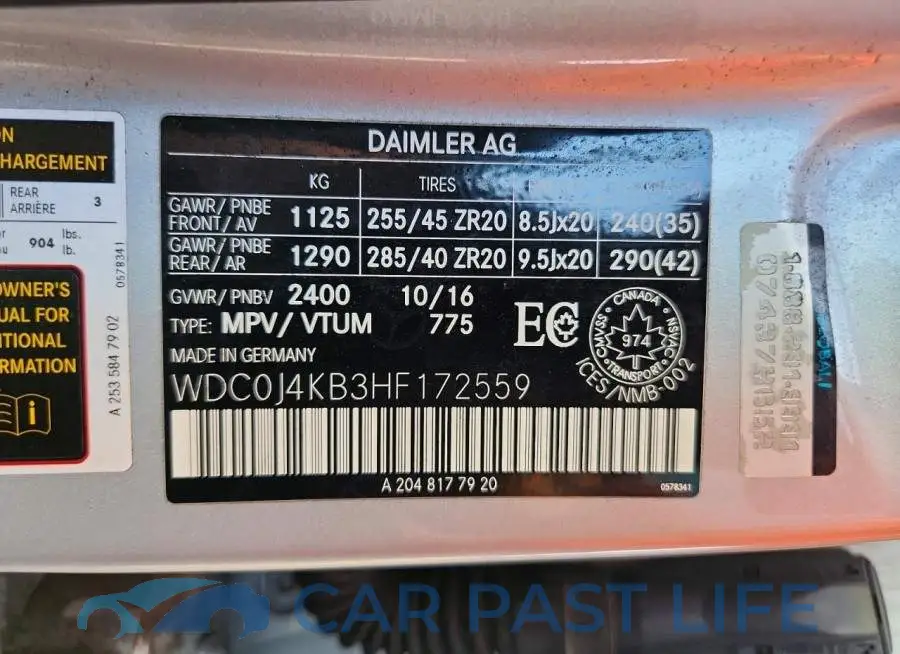 WDC0J4KB3HF172559# 13