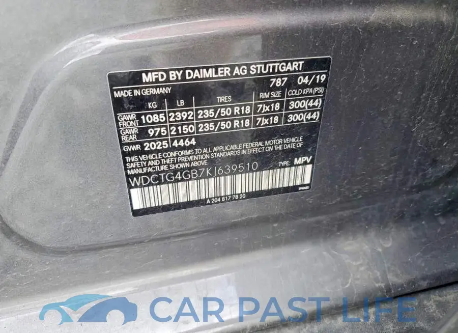 WDCTG4GB7KJ639510# 13