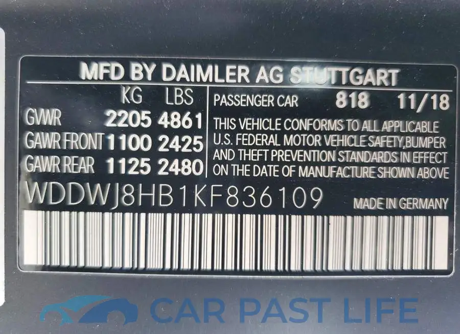 WDDWJ8HB1KF836109# 12