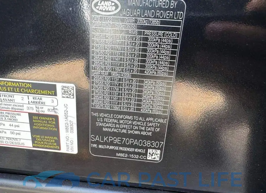 SALKP9E70PA038307# 12