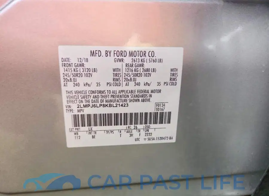 2LMPJ6LP8KBL21423# 13